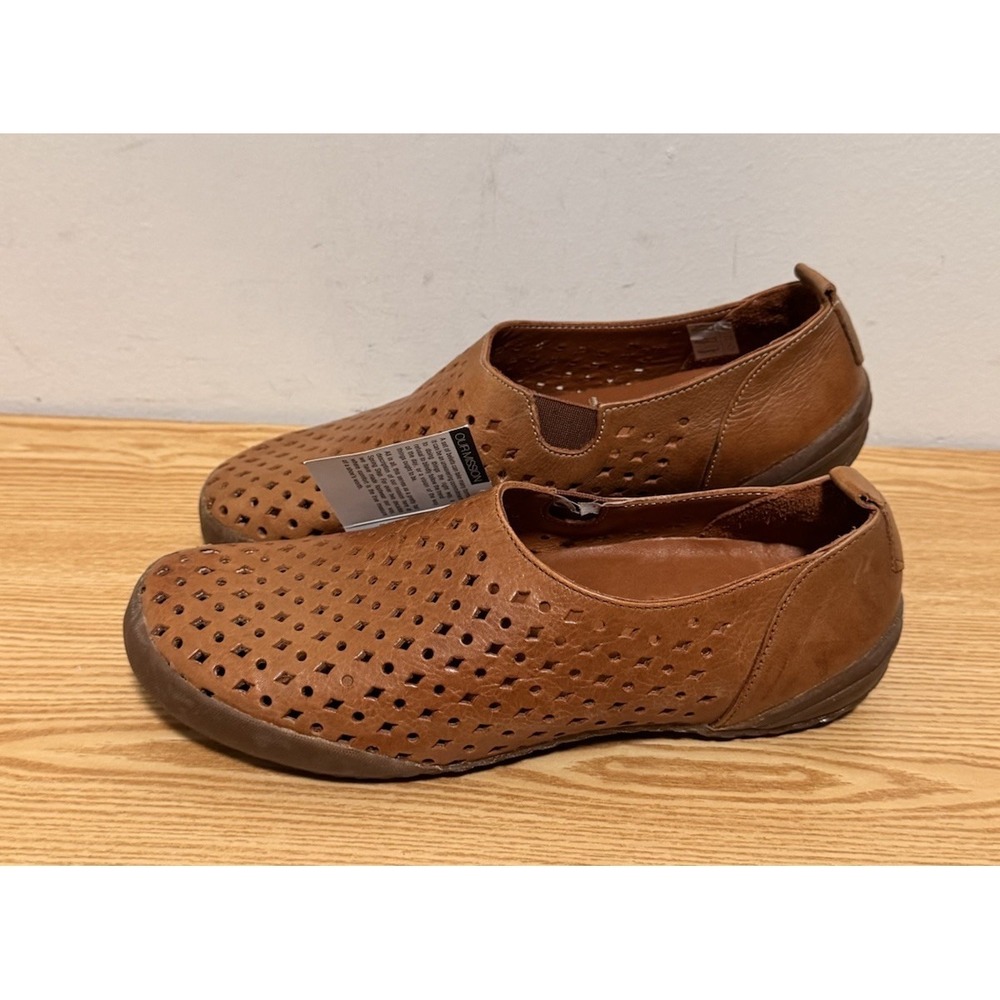 NEW Spring Step Oralis Women's Leather Slip-On Flats Brown EU 37 US 6.5-7‎